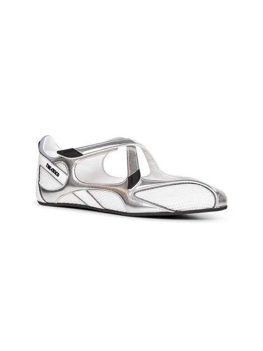 Silver "Floor 01" ballet flats