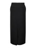 Black canvas low-waist straight long skirt