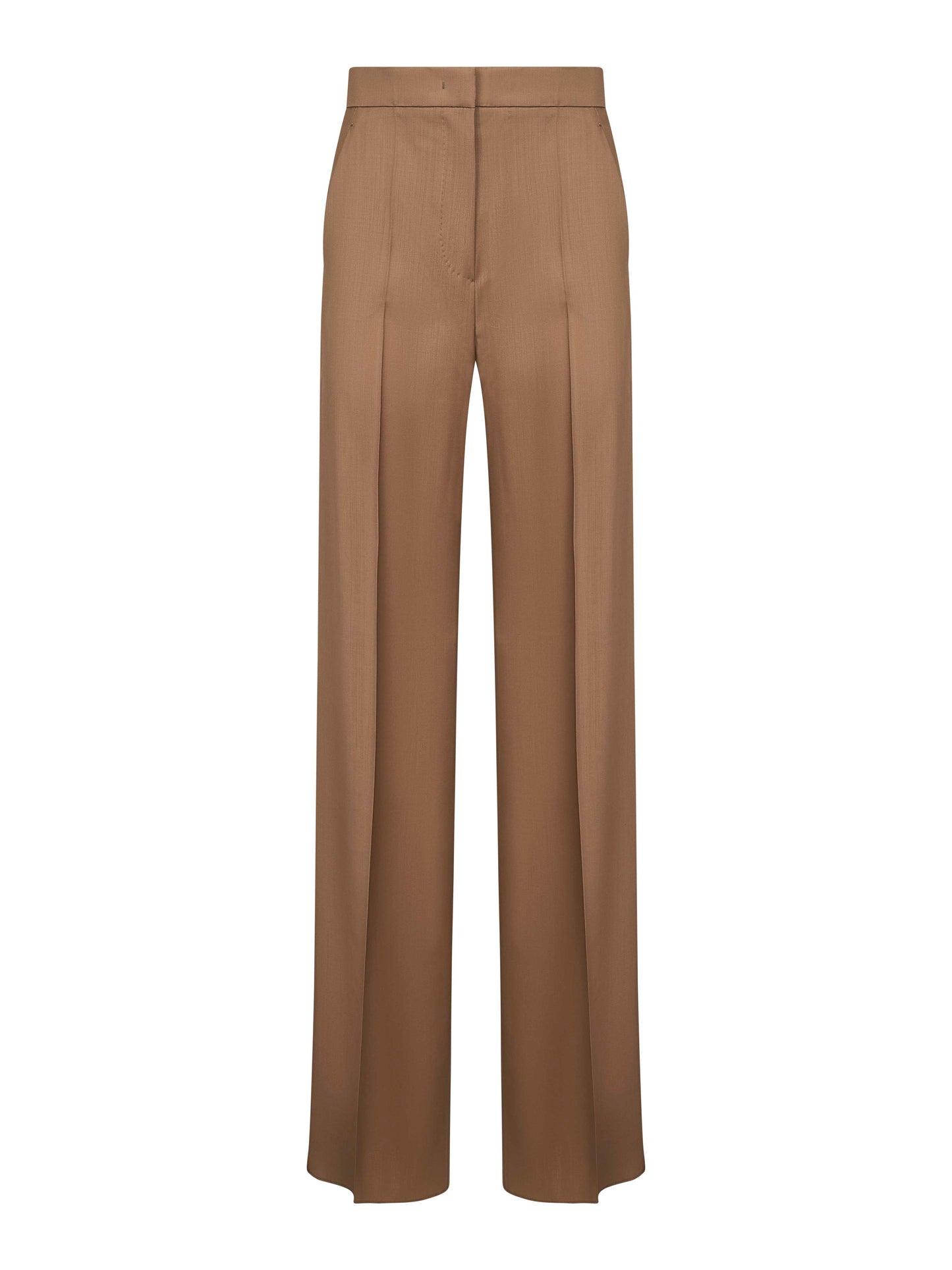 Brown light wool FERNET straight trousers