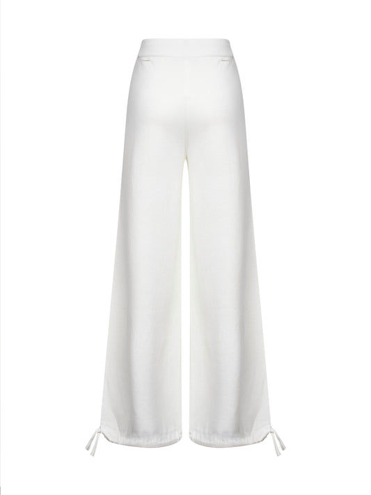 Pantaloni NIGERIA in maglia di lana bianca