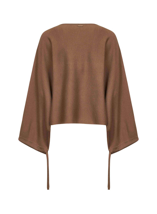 Brown wool knit FRAIS cropped sweater