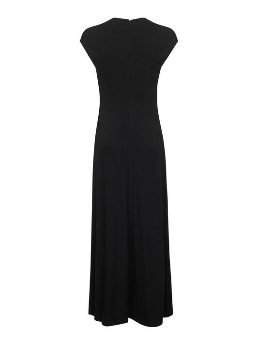 Black fluid stretch jersey Everyday long dress