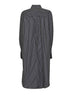 Black and white striped cotton shirt dress