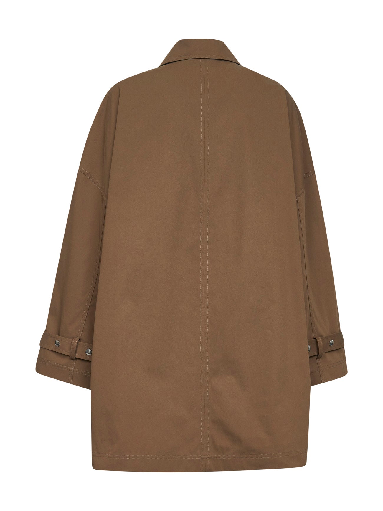Giacca trench oversize in cotone organico marrone