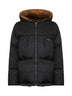 Piumino con cappuccio in Re-Nylon nero