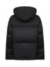 Piumino con cappuccio in Re-Nylon nero