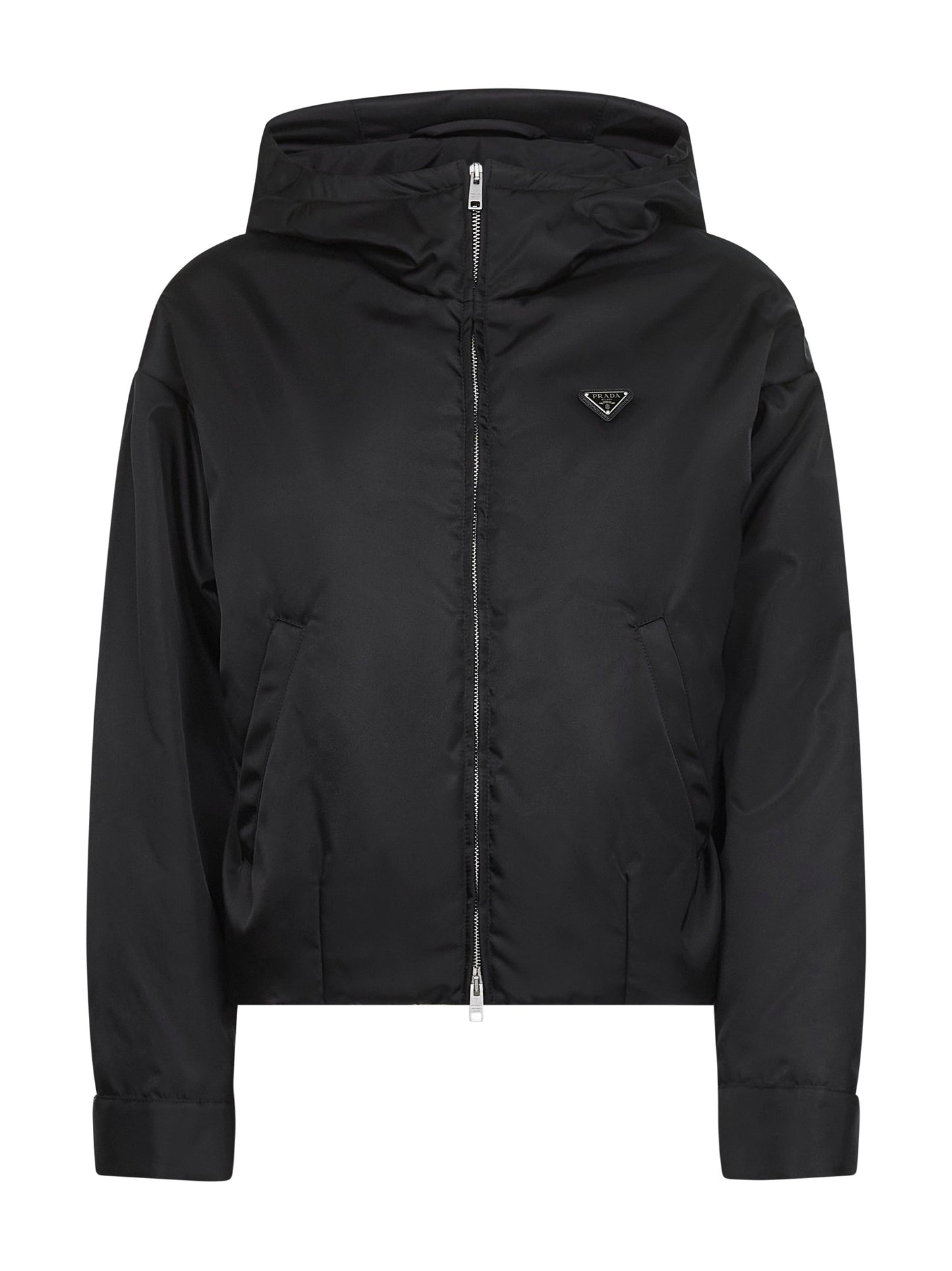 Blouson con cappuccio in Re-Nylon nero