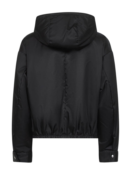 Blouson con cappuccio in Re-Nylon nero