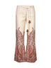 Cream Paisley linen Rhiannon flared trousers