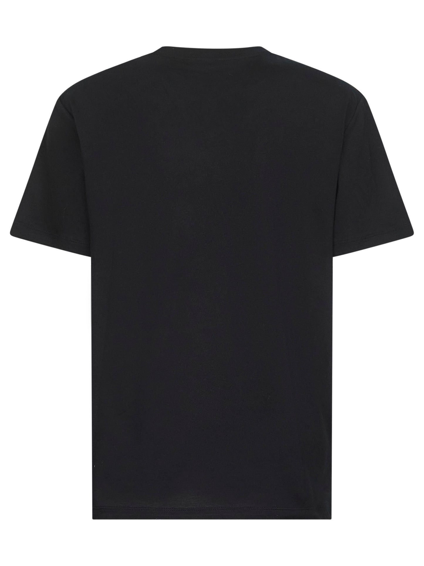 T-shirt in jersey nero con logo