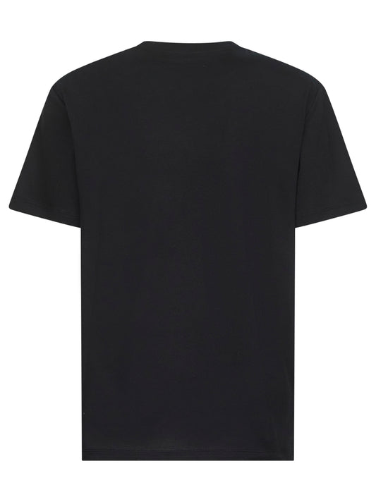 T-shirt in jersey nero con logo