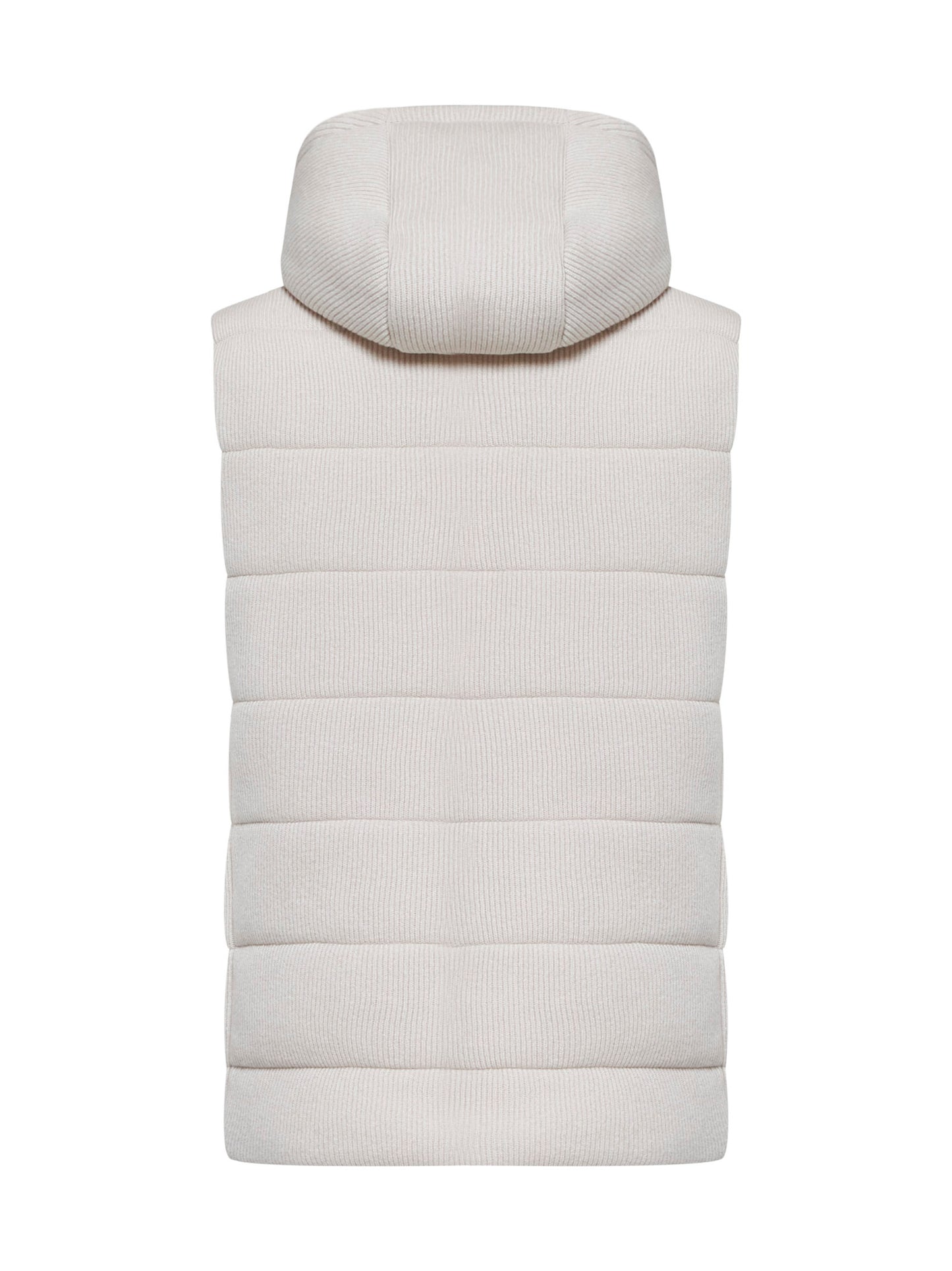 Pink knit padded hooded vest