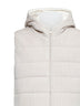 Pink knit padded hooded vest