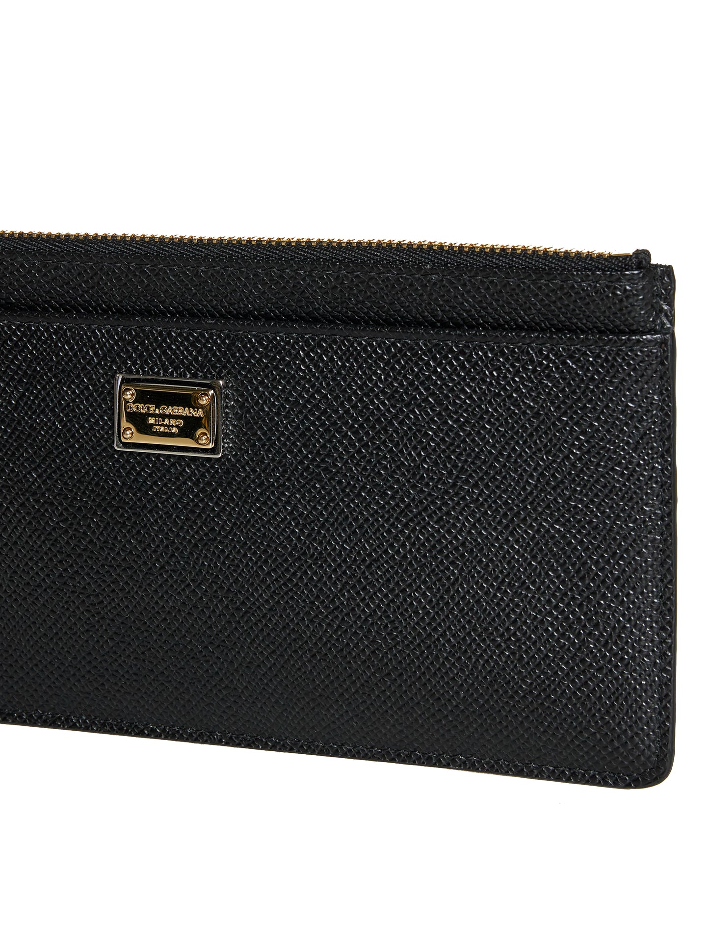 Large black Dauphine leather card case