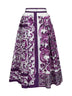 Maiolica mix print poplin pleated skirt
