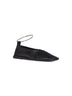 Black nappa leather Ring ballet flats