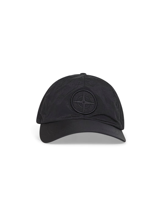 Black nylon baseball cap