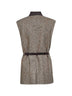 Beige wool and silk chevron waistcoat