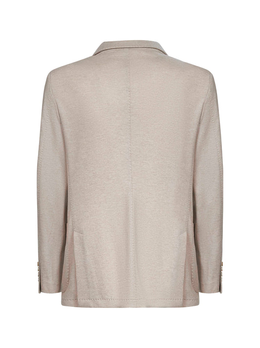 Giacca in jersey di cashmere beige