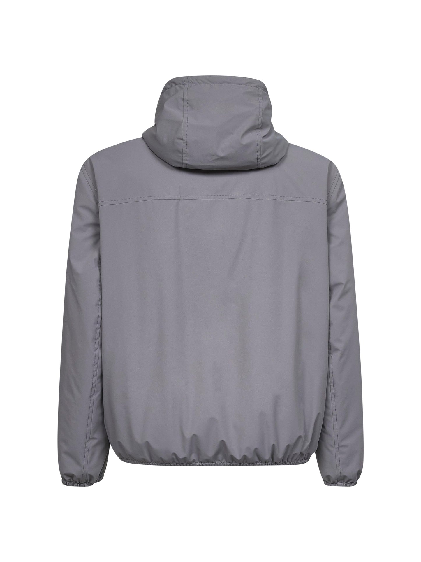 Grey nylon hooded jacket
