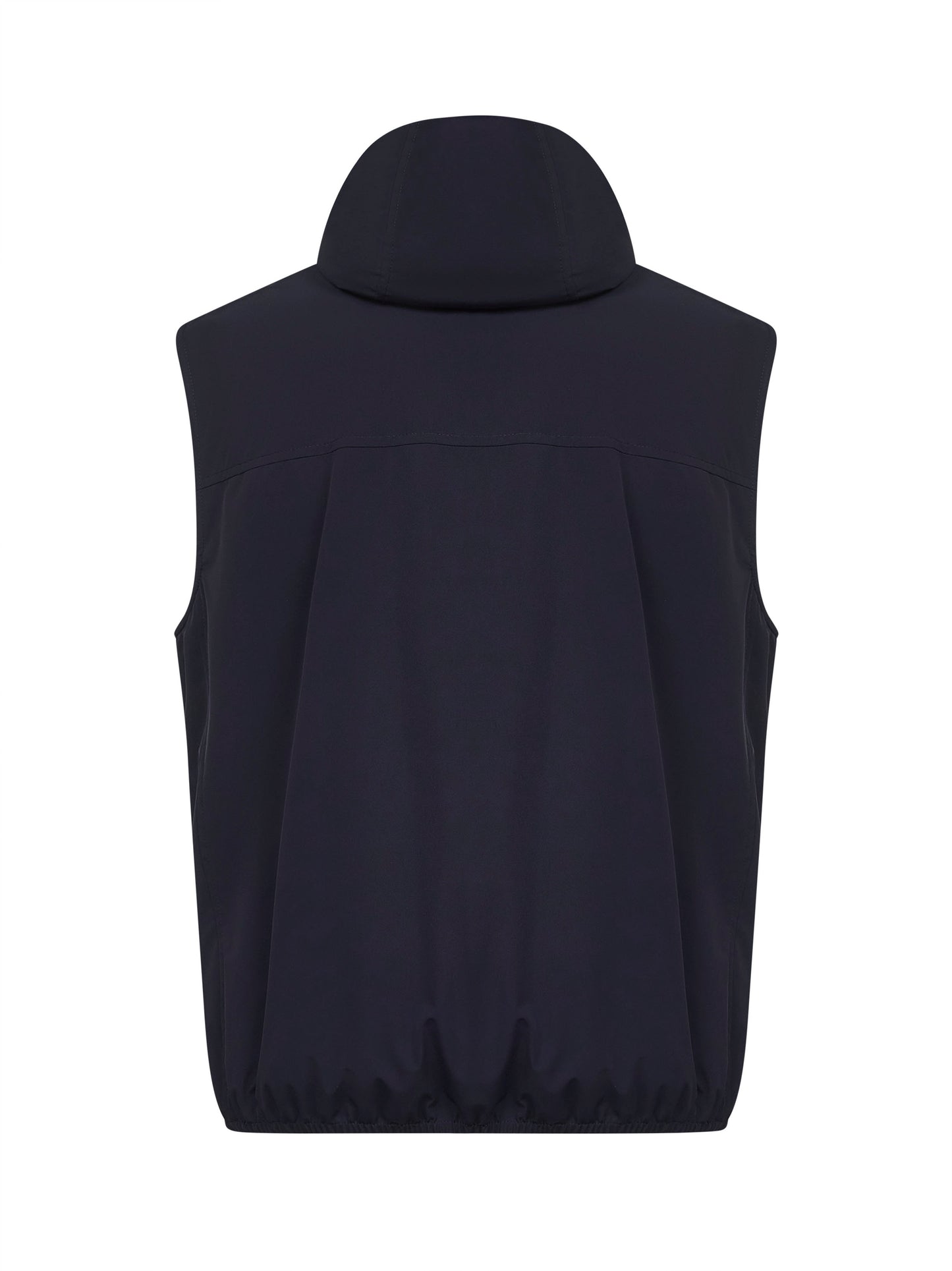 Blue nylon hooded vest