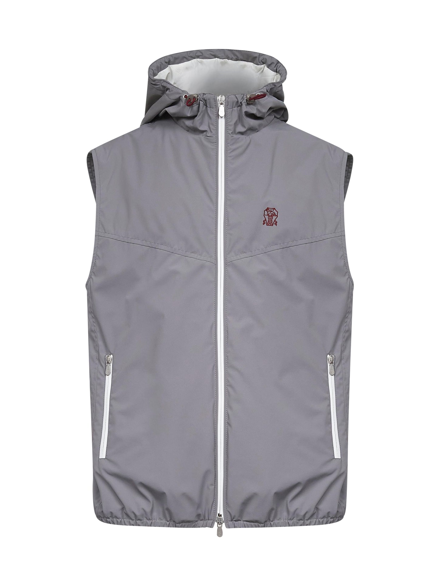 Grey nylon hooded vest