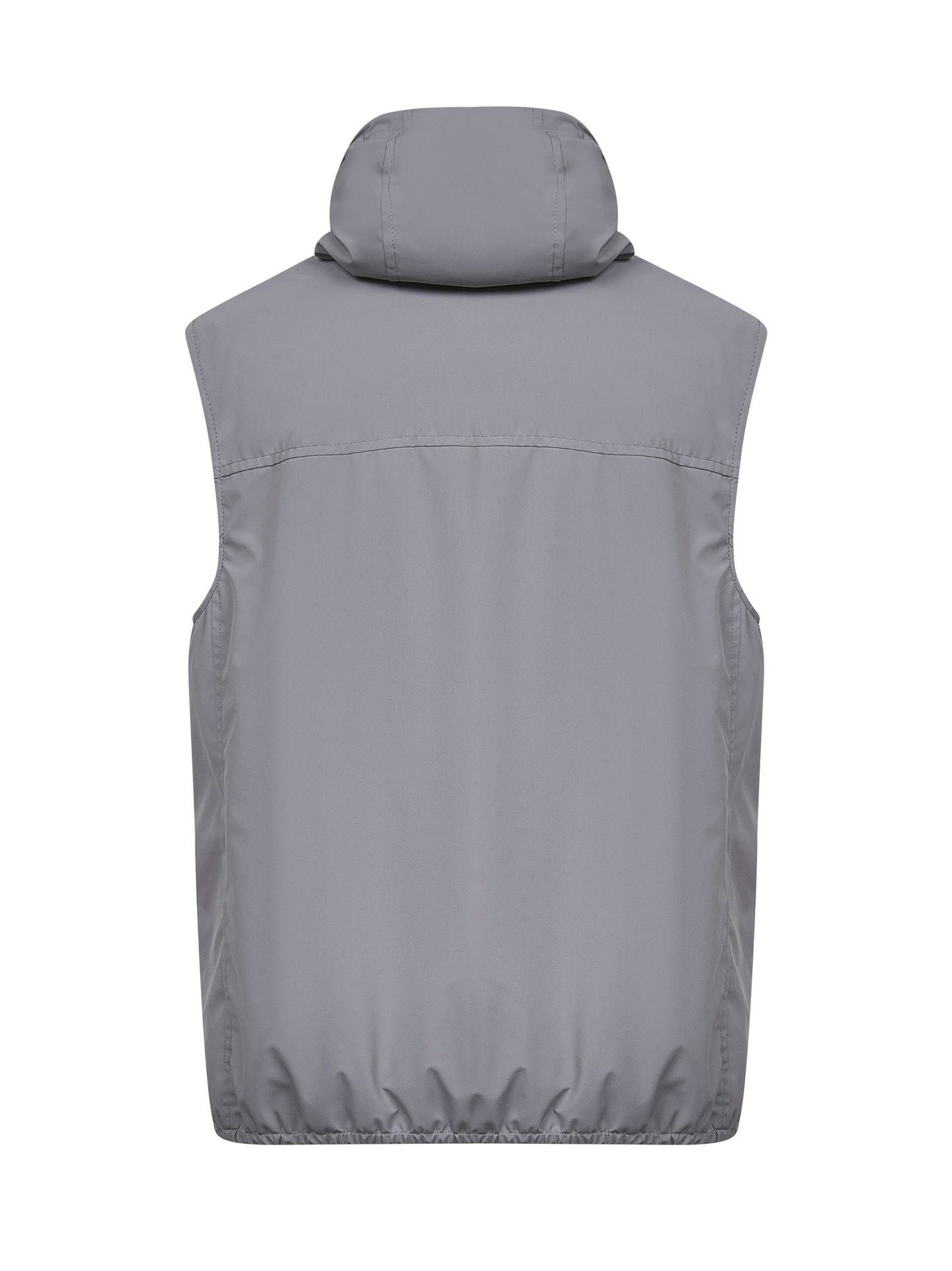 Grey nylon hooded vest