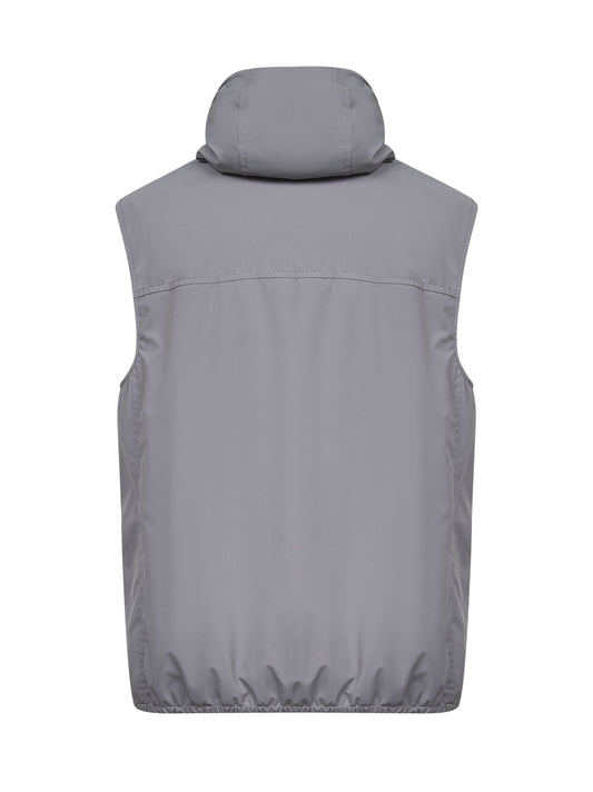 Grey nylon hooded vest