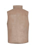 Beige suede sleeveless down jacket