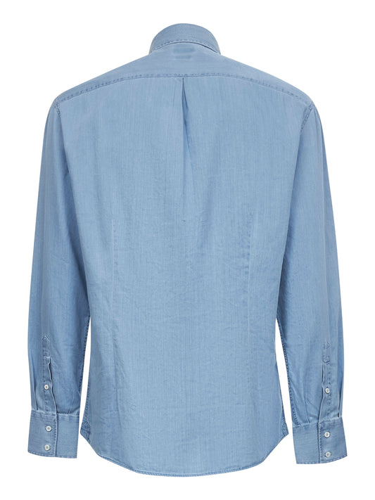 Light blue denim slim fit shirt