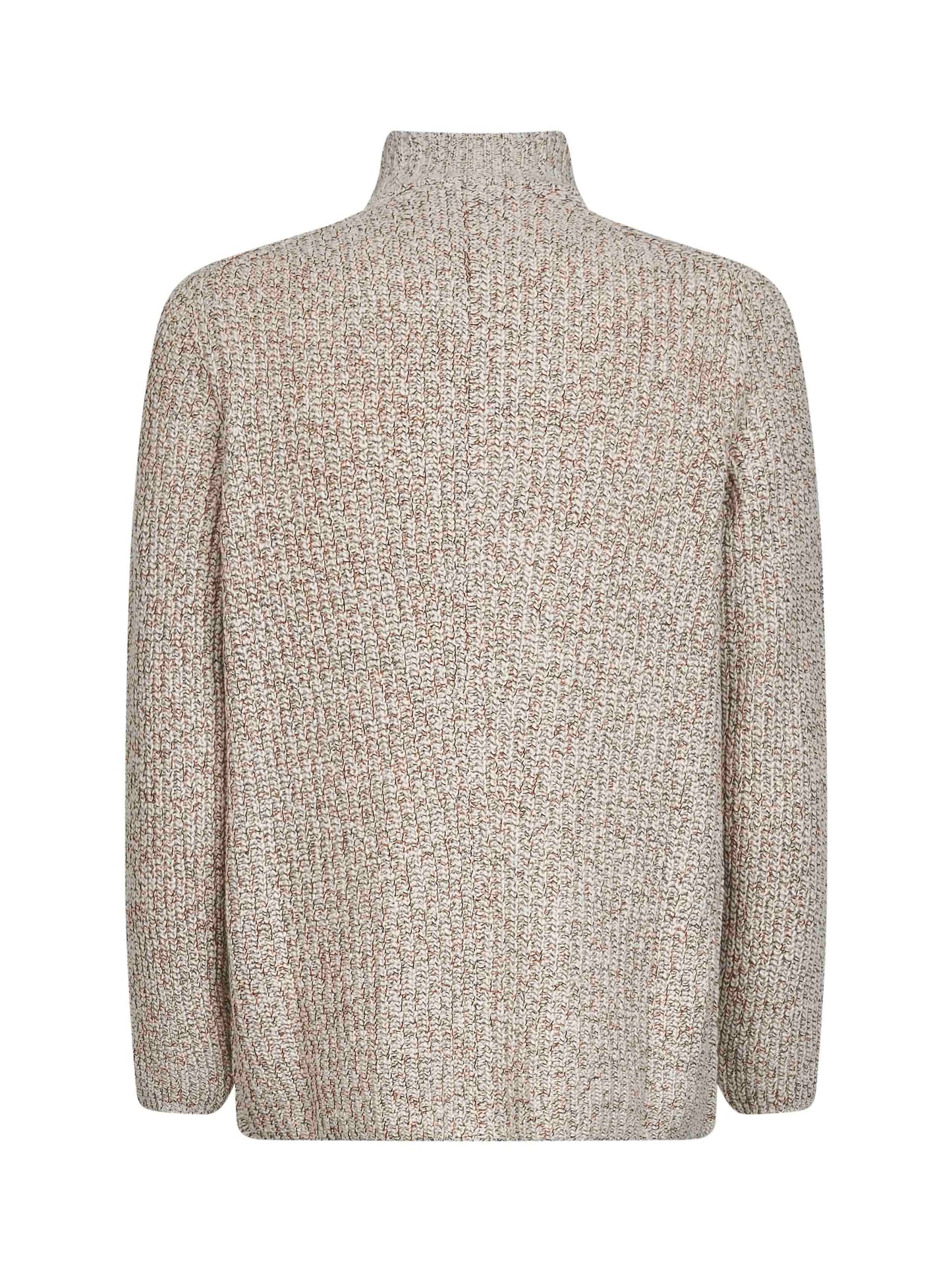 Beige Mouliné knit cardigan