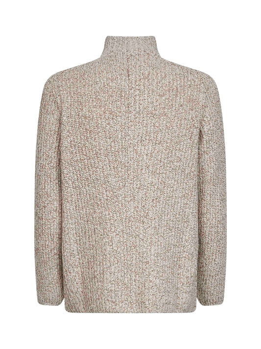 Beige Mouliné knit cardigan
