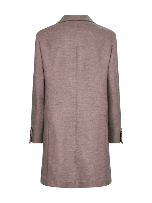 Clay wool single-breasted coat