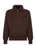 Felpa stile polo in cotone marrone