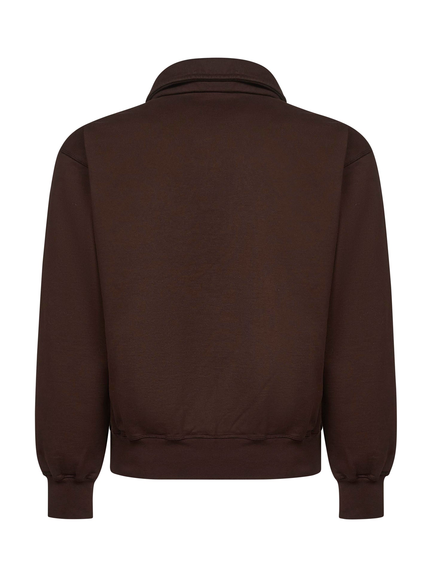 Felpa stile polo in cotone marrone