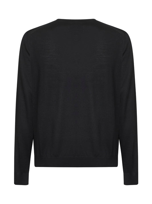 Maglia girocollo in lana nera