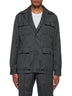 Grey herringbone wool Field Jacket