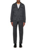 Grey herringbone wool tailored trousers
