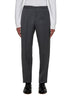 Grey herringbone wool tailored trousers