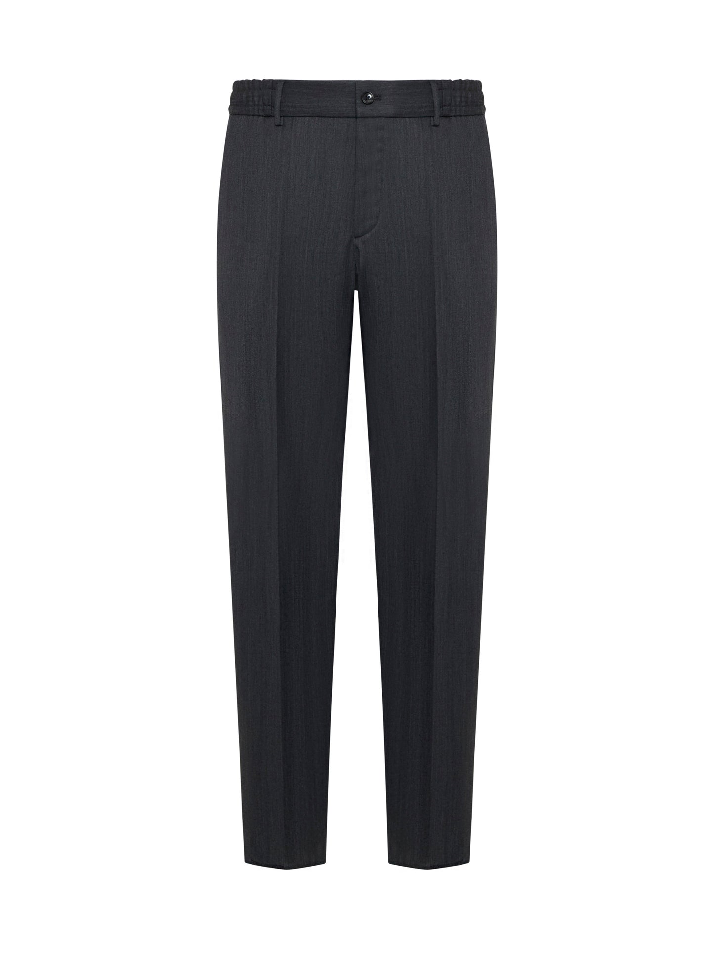 Grey herringbone wool tailored trousers