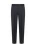 Grey herringbone wool tailored trousers