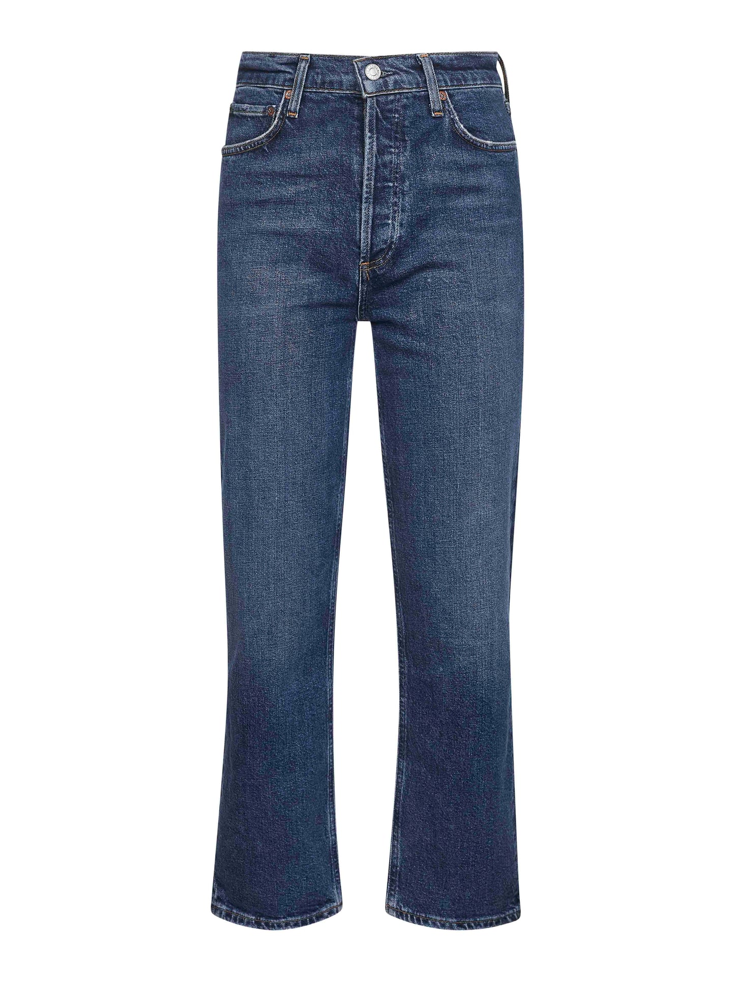 Blue denim 90's Pinch Waist Crop jeans