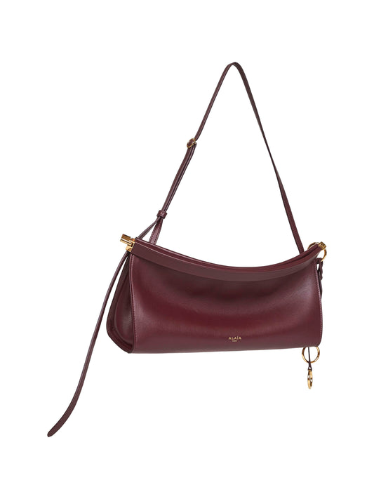 Rouge grenat Le Click East West medium shoulder bag<BR/>