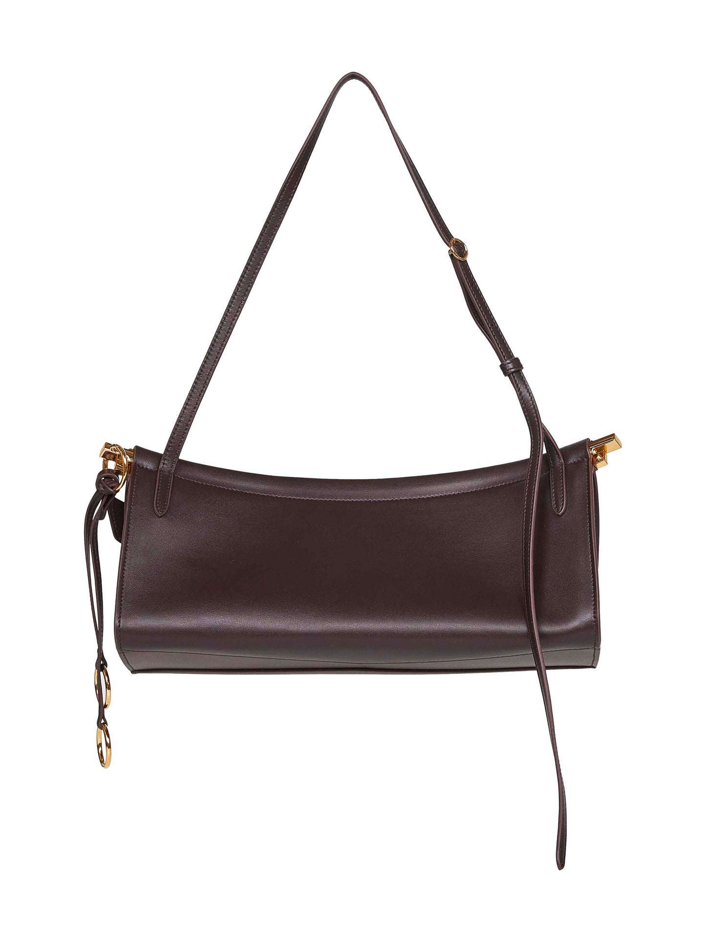 Marron fonce Le Click East West medium shoulder bag<BR/>