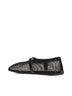 Patent leather-trimmed mesh ballet flats