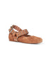 Brown suede Flat Biker ballet flats