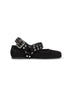 Black suede Flat Biker ballet flats