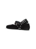 Black suede Flat Biker ballet flats