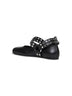 Ballerine Flat Biker in pelle nera