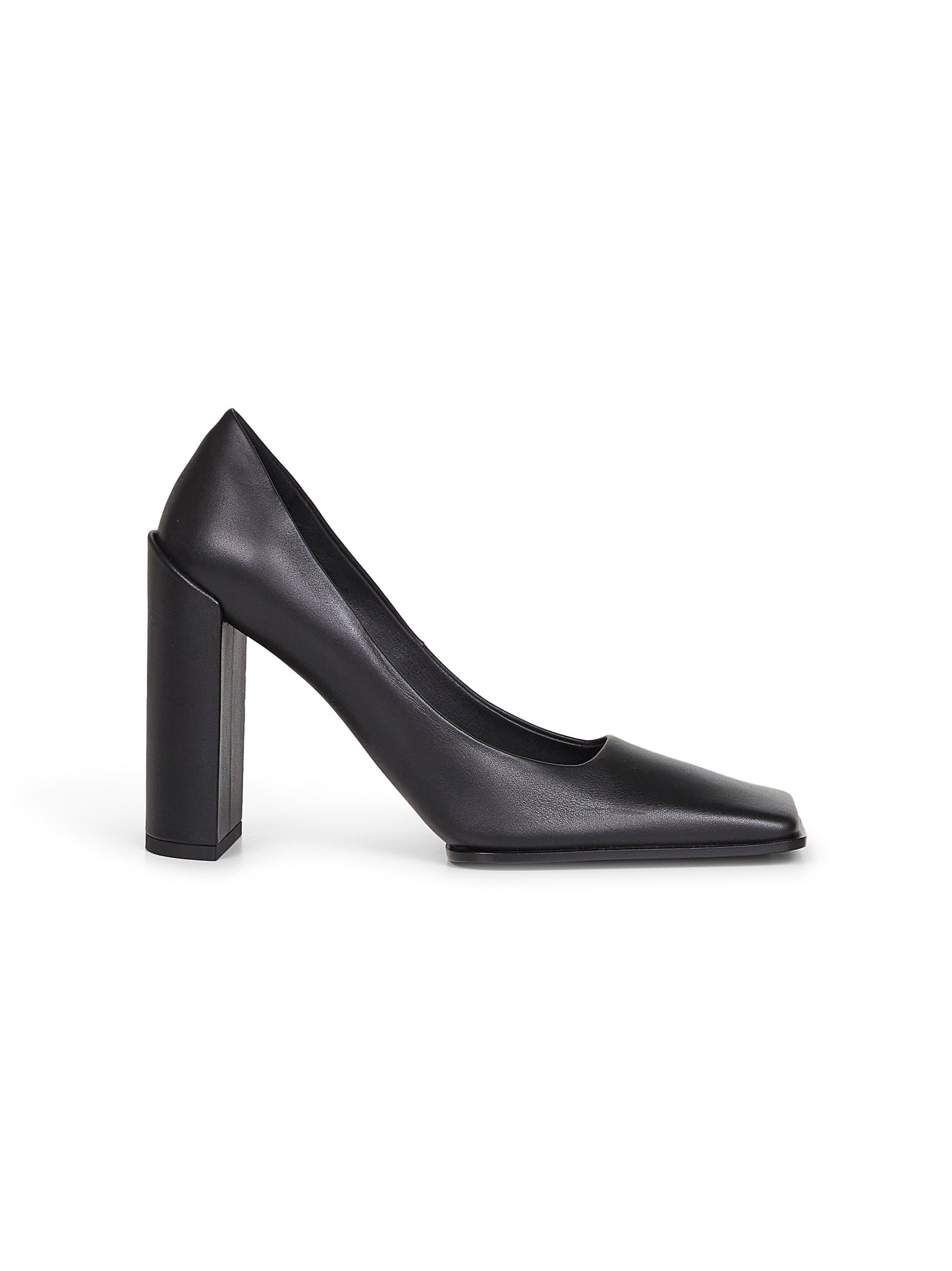 Décolleté Square in pelle nera
